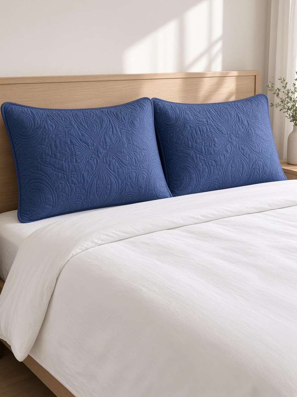Middleton Navy Quilted Euro Sham Envelope Closure Polyester 26x26